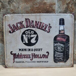 Jack Daniels Whiskey Old No 7 Bar Pub Liquor Tin Metal Sign Distressed Rustic